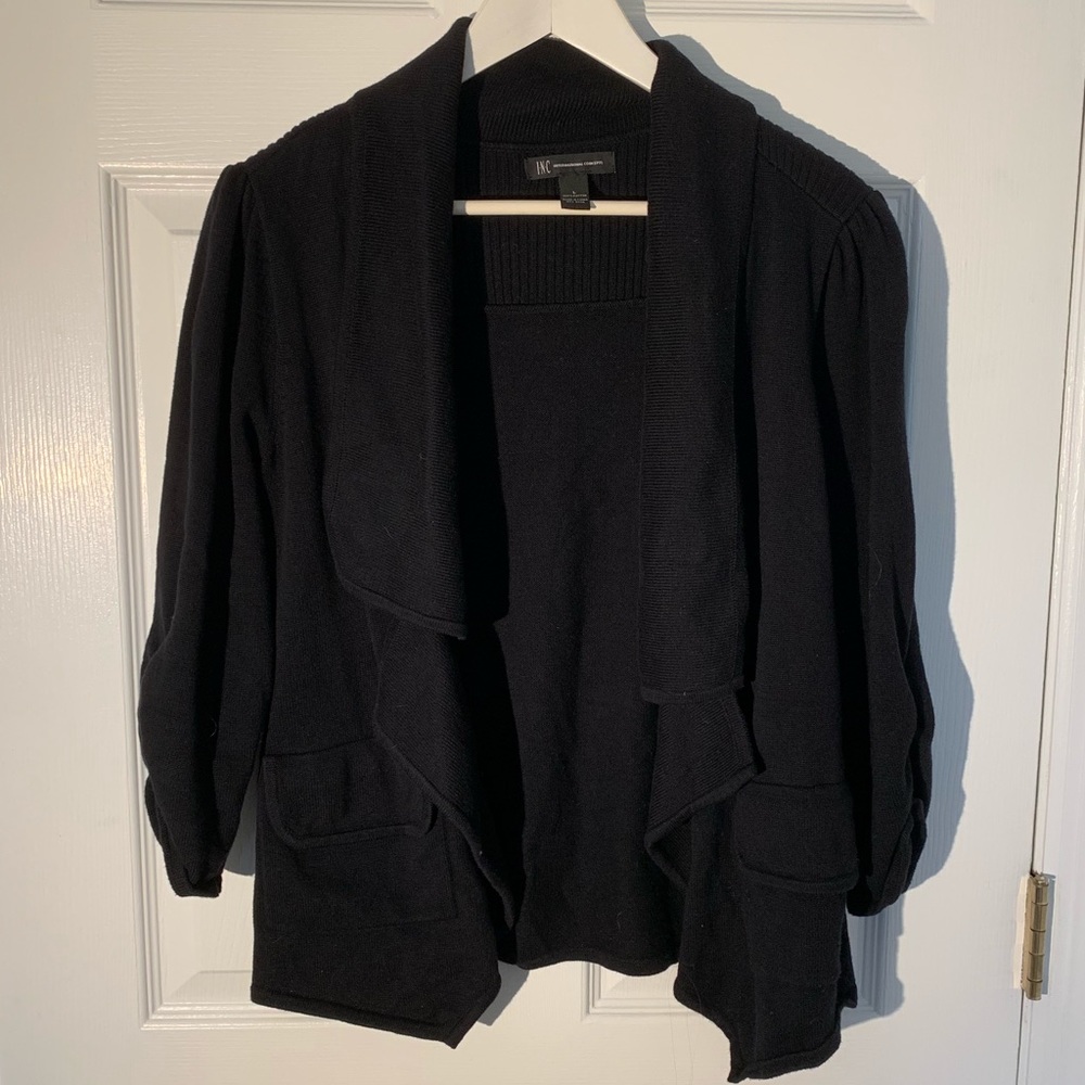 INC Black Cardigan Sweater